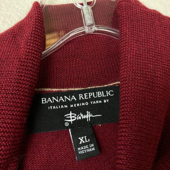 Banana Republic Women's Turtleneck Sweater Size XL Burgundy 100% Merino Wool - Picture 3 of 5
